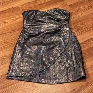 NWT Strapless Metallic Cocktail Dress 6